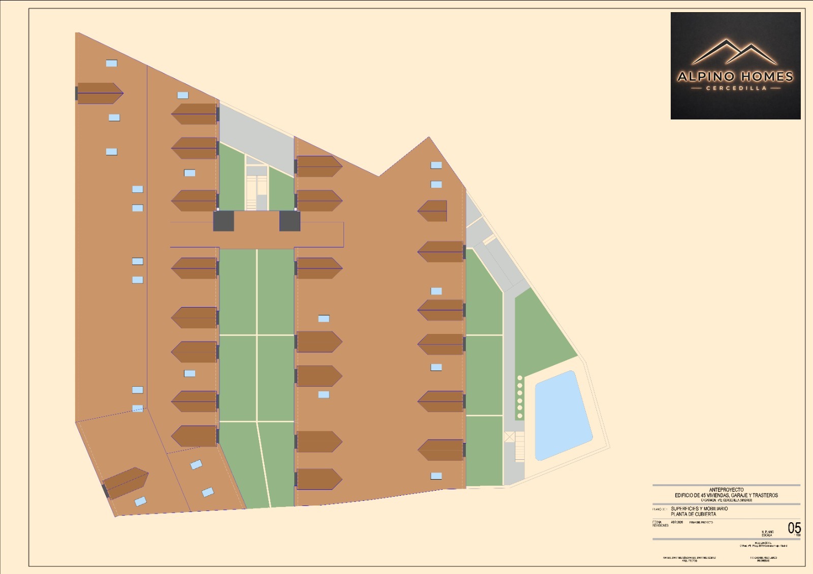 Plano Planta Cubierta · Alpino Homes Cercedilla