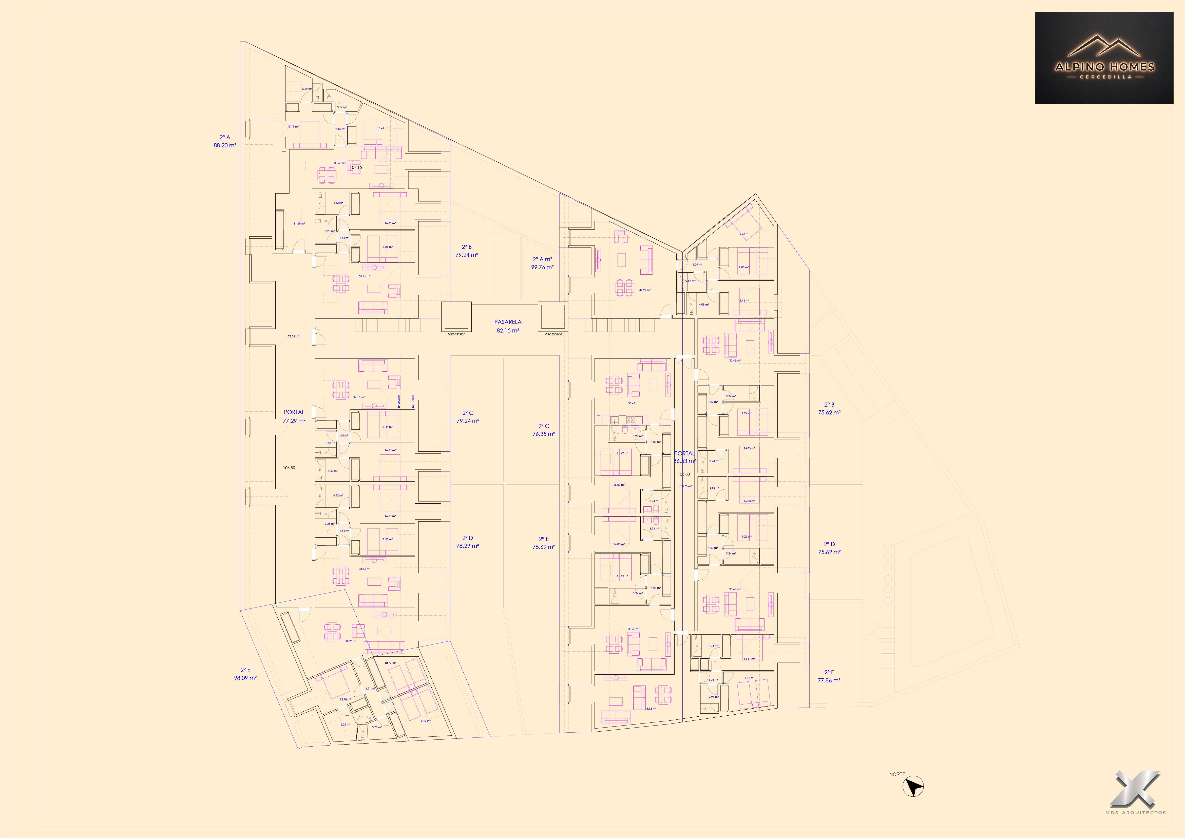 Plano Planta Segunda · Alpino Homes Cercedilla