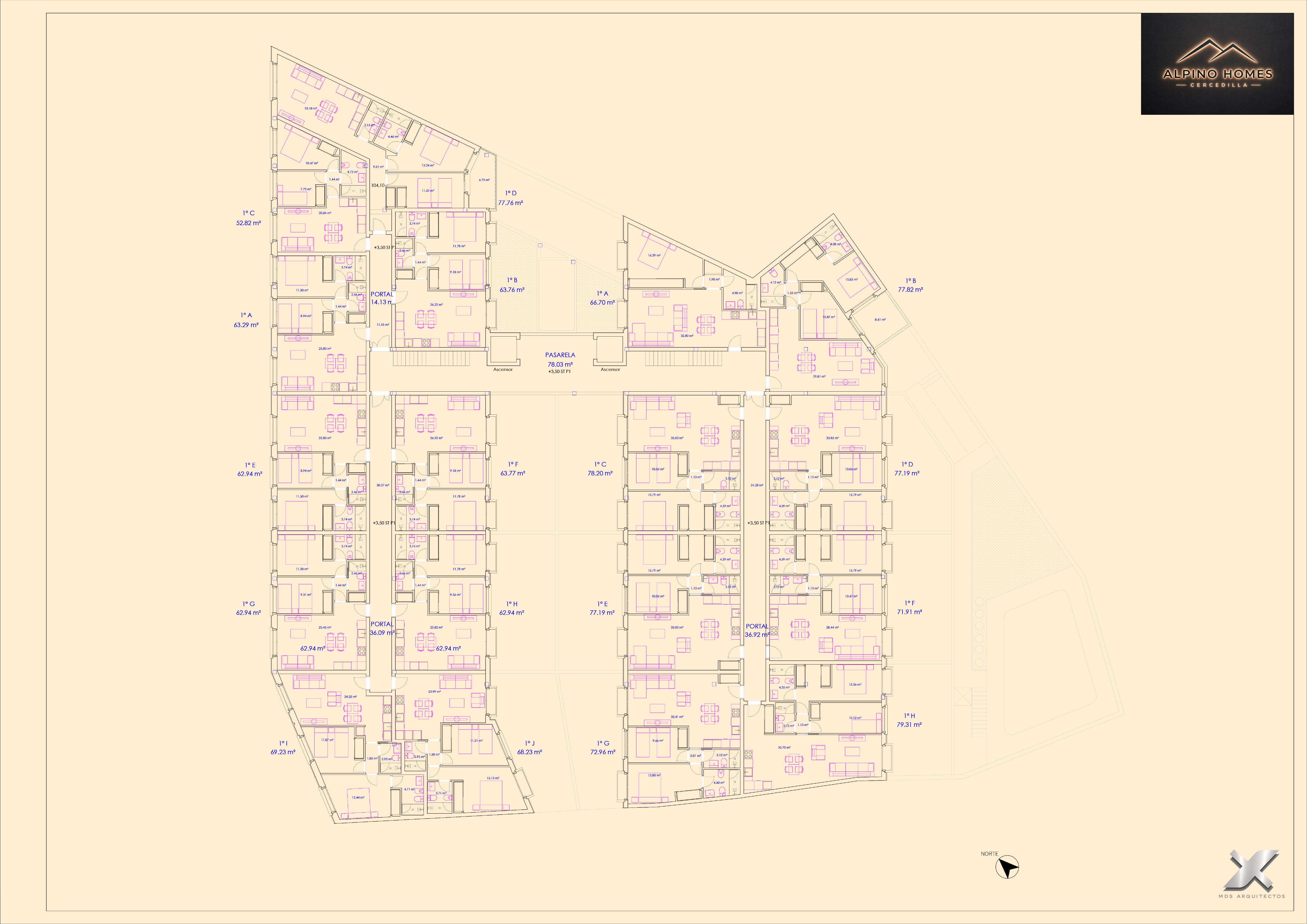 Plano Planta Primera · Alpino Homes Cercedilla