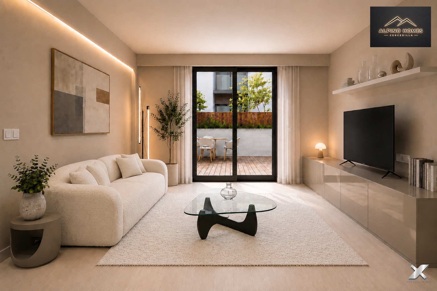 Salón-estar con salida a terraza interior
